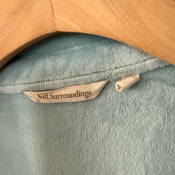 Soft Surroundings|Soft teddy button down shirt jacket (shacket) in blue•••Size L - Picture 10 of 15